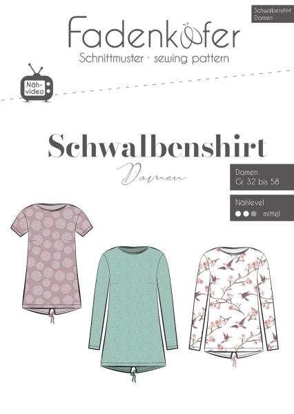 Papierschnittmuster Damen-Schwalbenshirt - Fadenkaefer